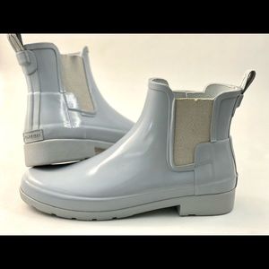 Hunter WFS2006RMA-BLK Chelsea Rain Boot for Women, Size US 9 Gray